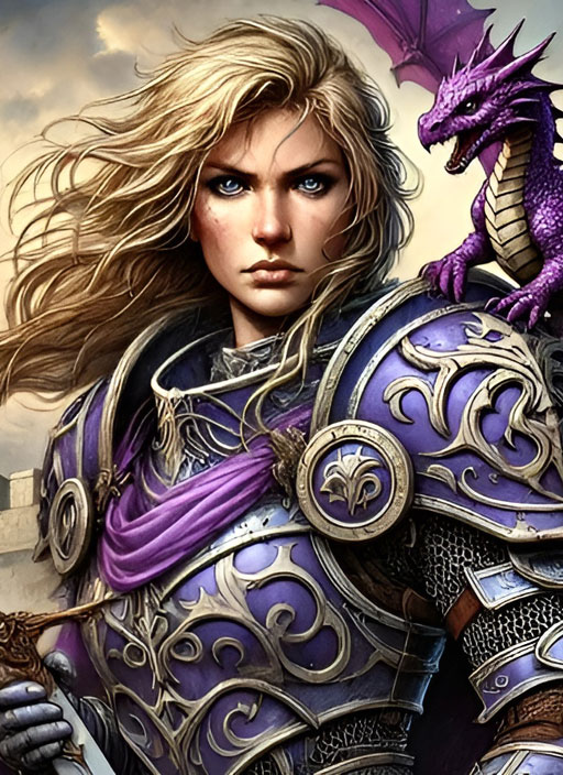 Image of a purple dragon knight