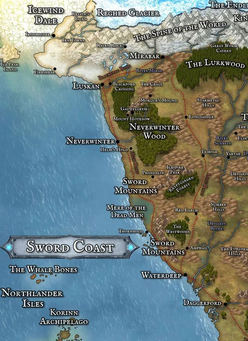 Image of the sword coast of Faerun